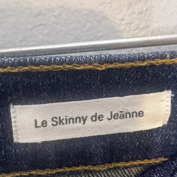 NWT FRAME Women’s Jeans Sz 27 Le Skinny De Lace-Up Raw Ankle Hem Dark Wash - Picture 12 of 15